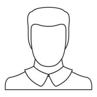 hombre avatar icono vector línea delgada