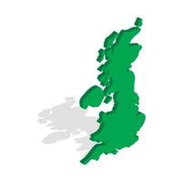 Map of Great Britain icon, isometric 3d style vector