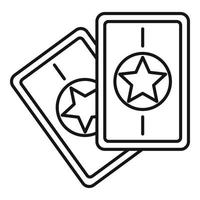 Magic cards icon, outline style vector