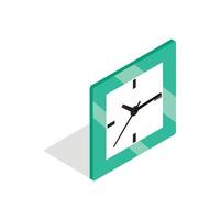 Square clock icon, isometric 3d style vector