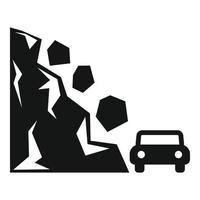 Risk landslide icon, simple style vector