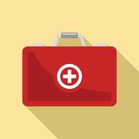 Diabetes first aid kit icon, flat style vector