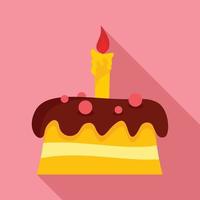 Small cake icon, flat style vector