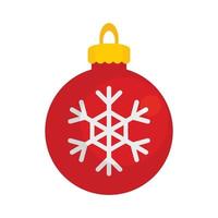 Snowflake xmas toy icon, flat style vector