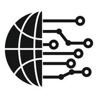 Global artificial intelligence icon, simple style vector