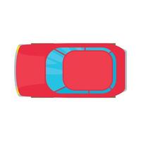 Red car top view icon, cartoon style vector