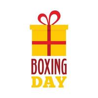 Gift boxing day logo set, flat style vector