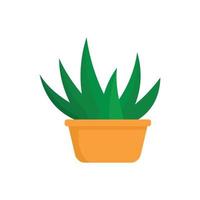 Aloe room plant icon, flat style vector
