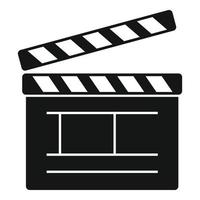 Video clapper icon, simple style vector