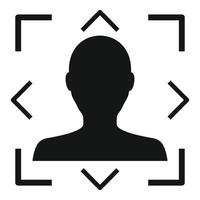 Modern face recognition icon, simple style vector