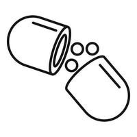 Medical capsule icon, outline style vector