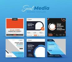 Business Social Media banner set of editable minimal square banner template. Suitable for social media post and web internet ads. vector illustrator