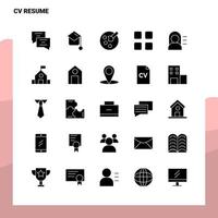 25 CV Resume Icon set Solid Glyph Icon Vector Illustration Template For Web and Mobile Ideas for business company