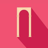 Rectangular arch icon, flat style vector