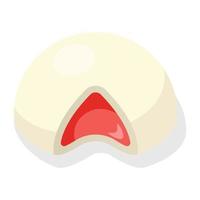 White candy icon, isometric style vector