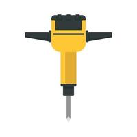 Impact rock drill icon, flat style vector