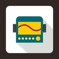 Display with cardiogram, ecg machine icon vector