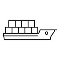 Cargo ship icon, outline style vector