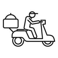 Bike food delivery icon, outline style vector