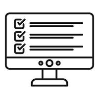 Inventory computer monitor icon, outline style vector