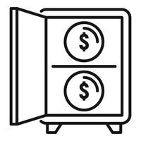 Crowdfunding money safe icon, outline style vector