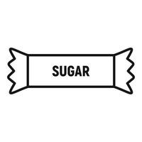 Sugar stick package icon, outline style vector