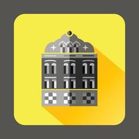 Mosque building icon in flat style vector