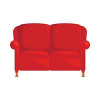 Brown sofa icon in cartoon style vector