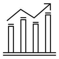 Graph bars icon, outline style vector