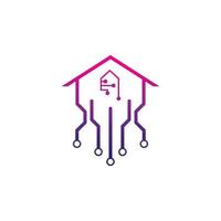 Home tech logo vector illustration