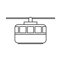 Funicular icon, outline style vector