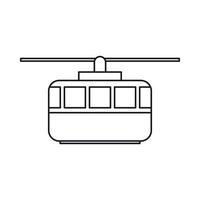 icono de funicular, estilo de esquema vector