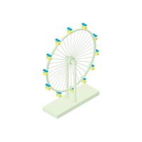 Ferris wheel icon, cartoon style vector