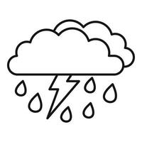 Danger thunderstorm icon, outline style vector