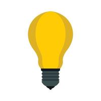 Lamp with yellow light icon, flat style vector