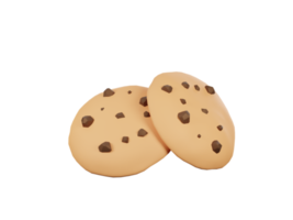 Delicious Cookies Biscuit, or Cracker on transparent PNG background . 3d rendering.