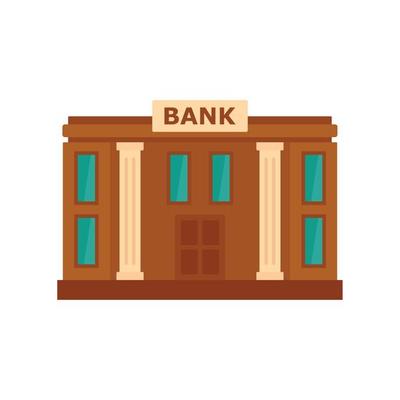Bank icon, flat style