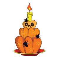 icono de pastel de halloween, estilo de dibujos animados vector
