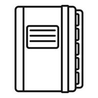 Office manager closed notebook icon, outline style vector