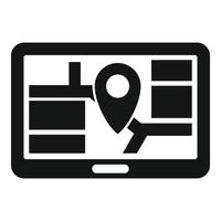 icono de mapa de gps de tableta, estilo simple vector