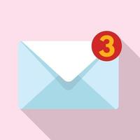 New mail inbox icon, flat style vector