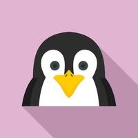 Penguin icon, flat style vector