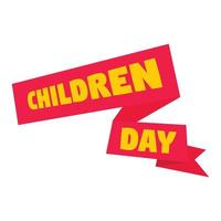 Children day banner icon, flat style vector