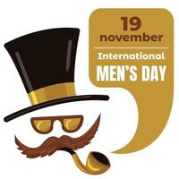 International men day concept background, cartoon style vector