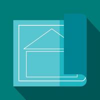 Building plan icon, flat style vector