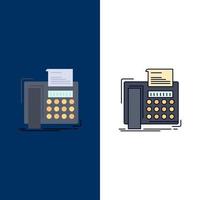 fax message telephone telefax communication Flat Color Icon Vector