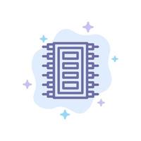 Tech Hardware Chip Computer Connect Blue Icon on Abstract Cloud Background vector