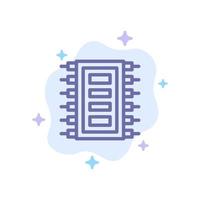 Tech Hardware Chip Computer Connect Blue Icon on Abstract Cloud Background vector