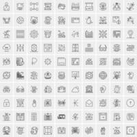 paquete de 100 iconos de líneas universales para móviles y web vector