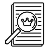 Excellence paper report icon, outline style vector